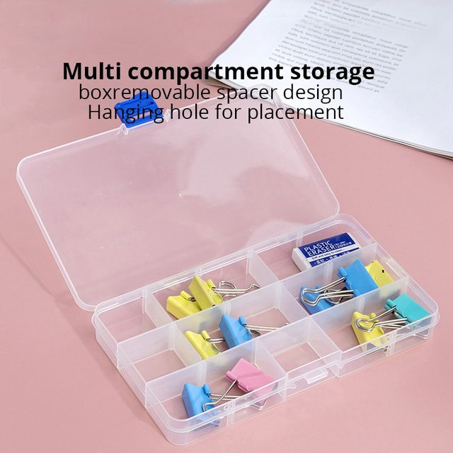 1pc Transparent 15 Grid Adjustable Plastic Jewelry Boxes Plastic Craft  Organizer Storage Beads Boxes Packaging Medicine